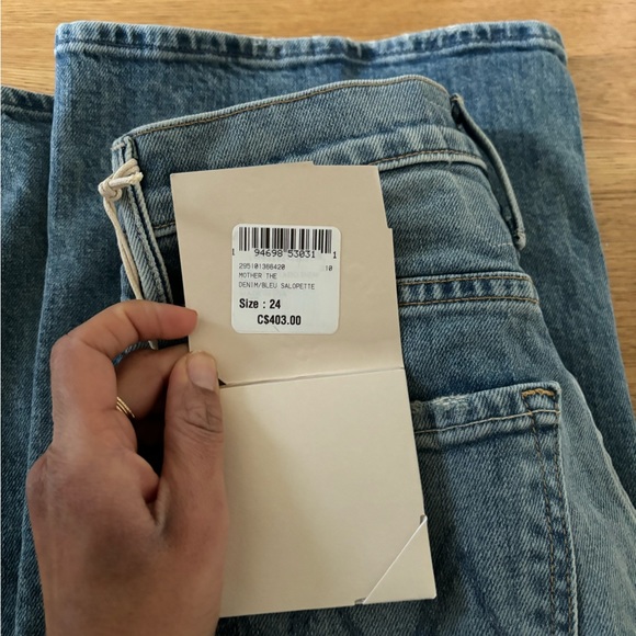 Mother The Lasso Sneak Wide Leg Denim BNWT - Picture 6 of 8